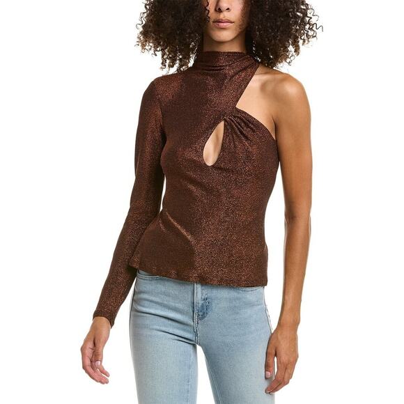 Nicholas Metallic Oriana One Sleeve Top Size 10 AU 6 US - Picture 1 of 10